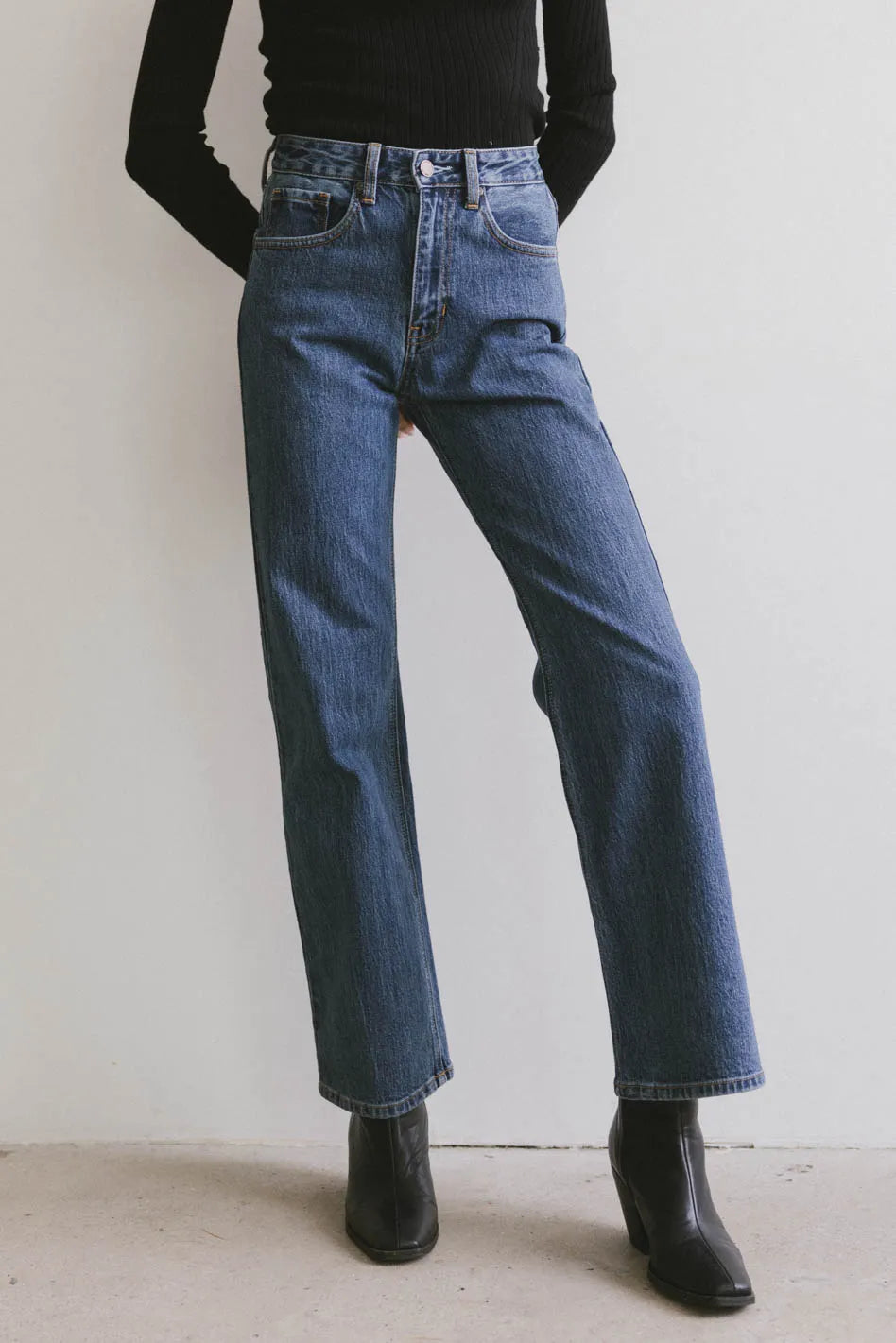 Olwen Retro Straight Leg Jeans in Dark Wash FINAL SALE