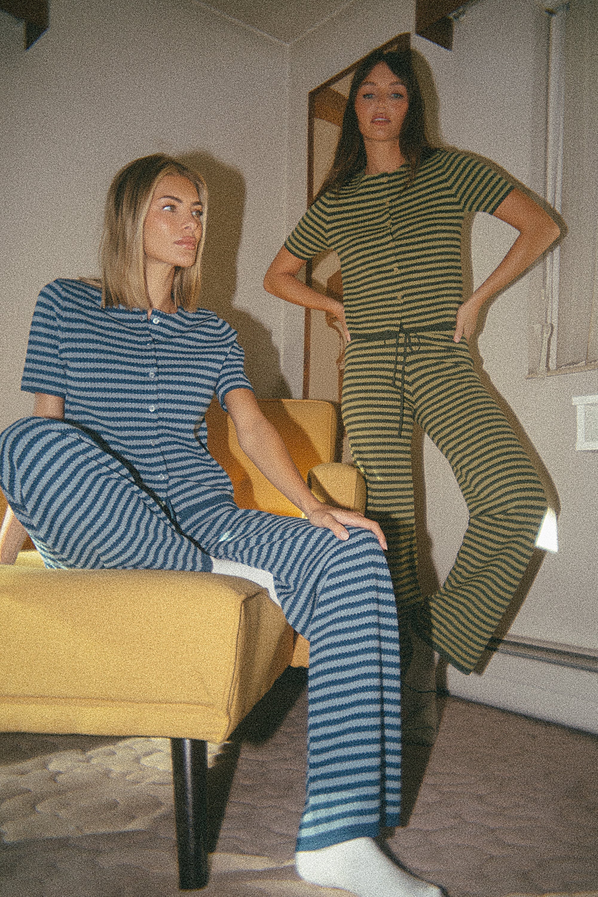Ireland Striped Wide Leg Pants in Green FINAL SALE