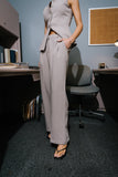 Carrie Pleated Trousers in Regular Taupe