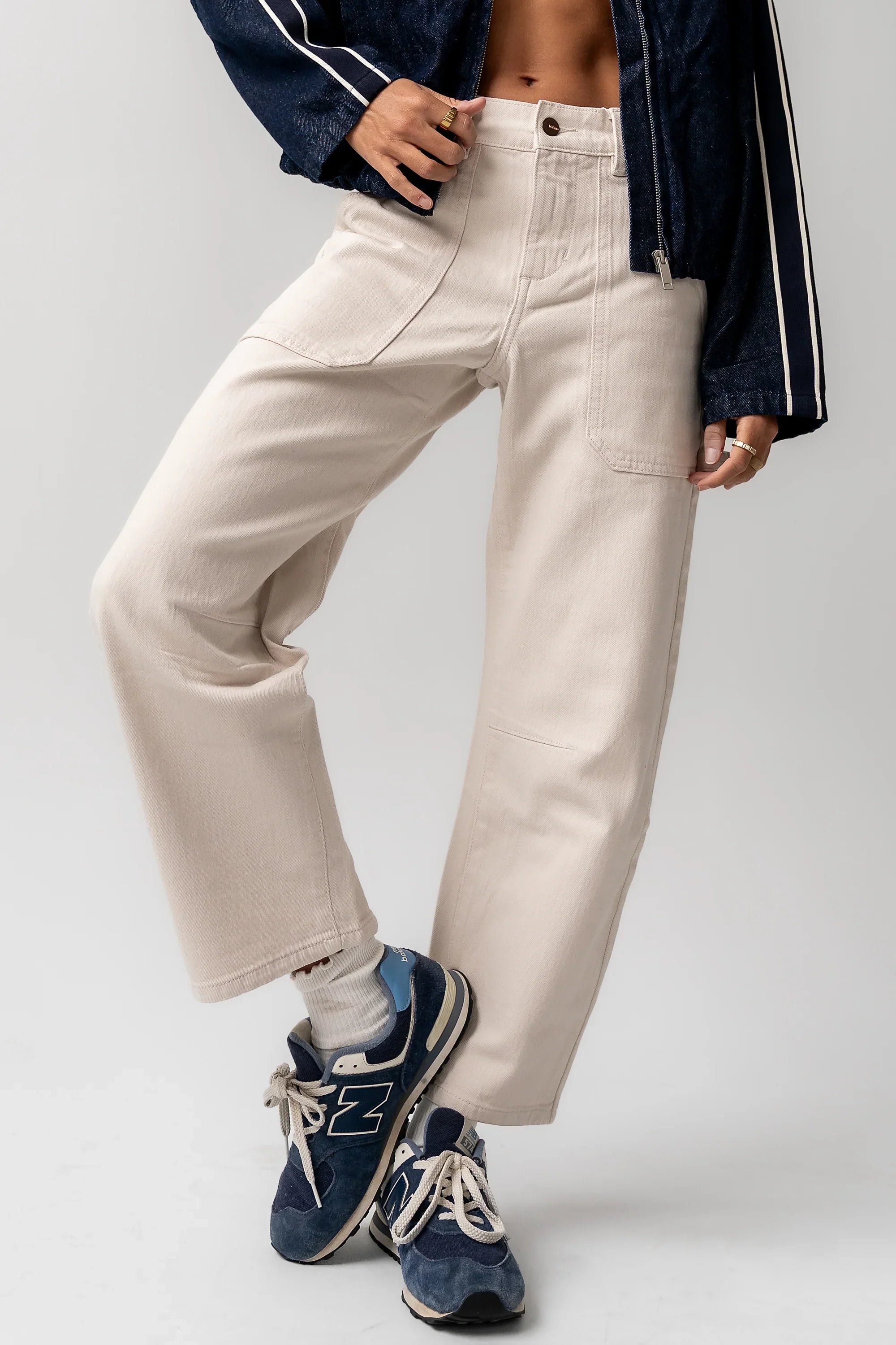 Scottie Barrel Jeans in Ecru FINAL SALE