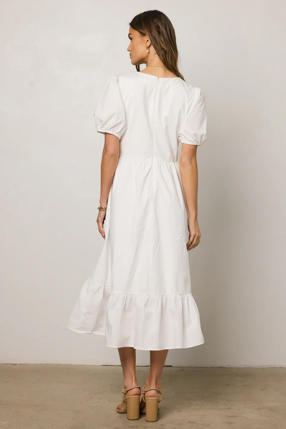 Jozette Floral Midi Dress in Off White FINAL SALE