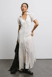 Lace Button Up Dress in Cream FINAL SALE