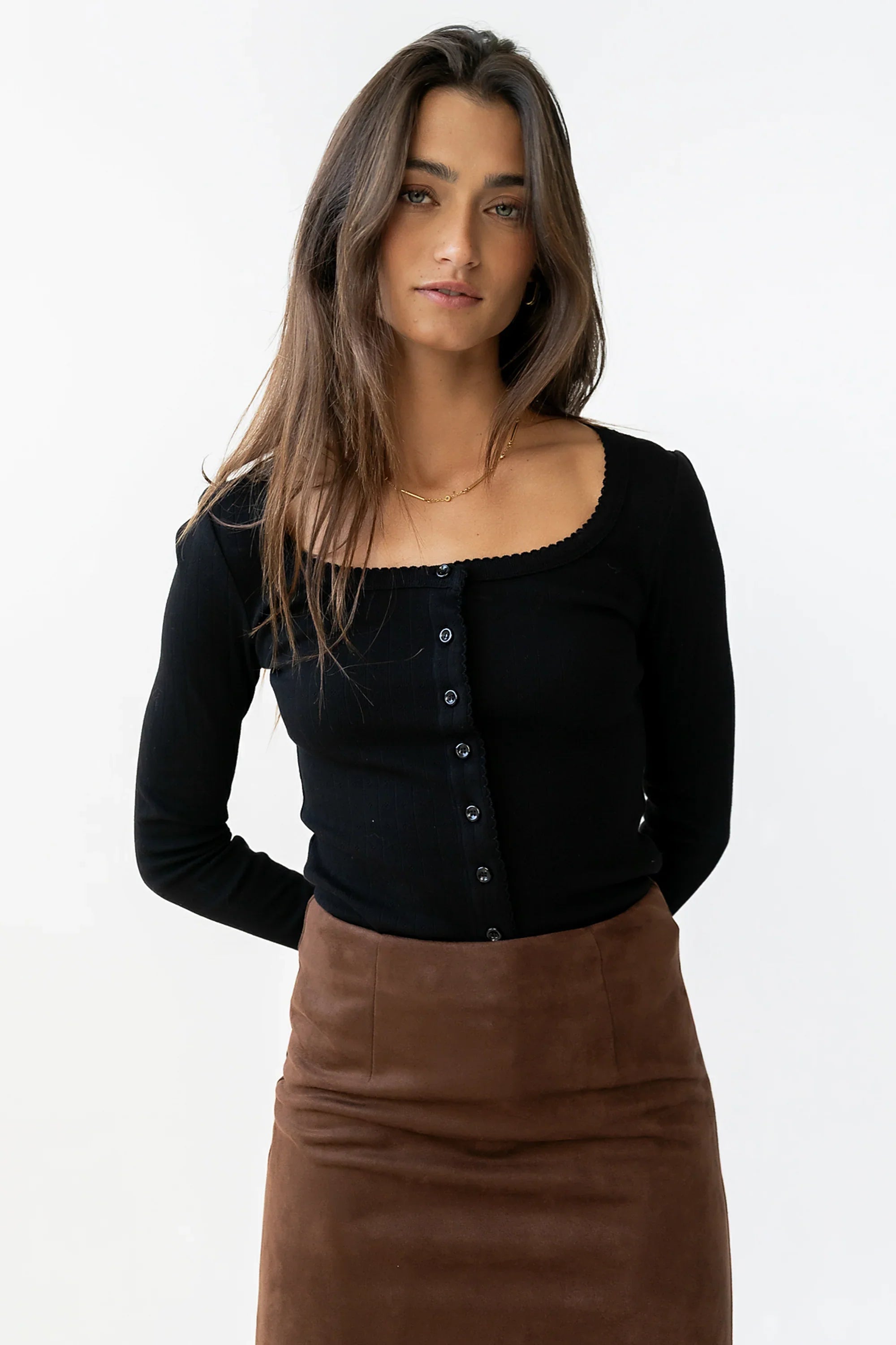 Pura Knit Top in Black