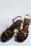 Josie Block Heel in Burgundy