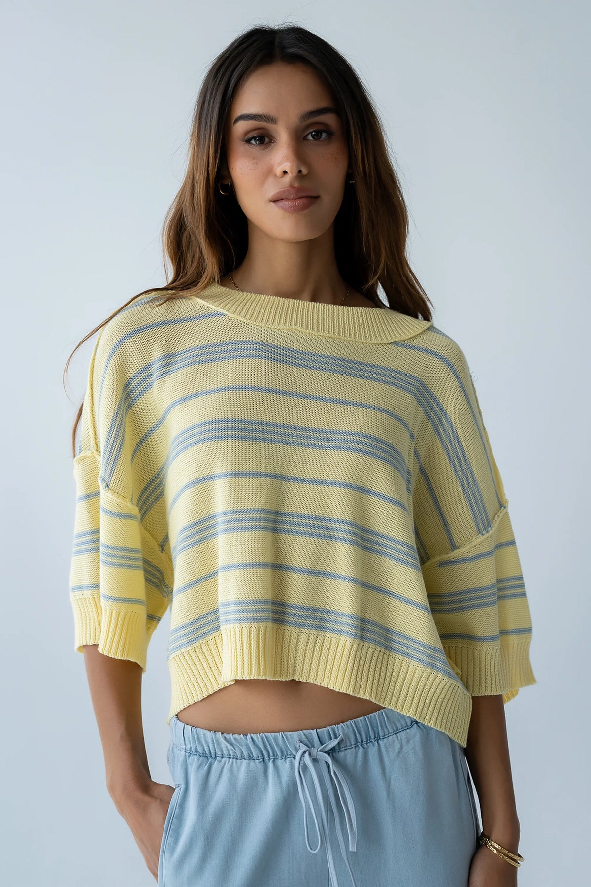 Katelyn Cropped Sweater Tee