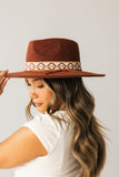 Geometric Felt Hat in Rust