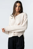 Junie Fuzzy Sweater in Cream