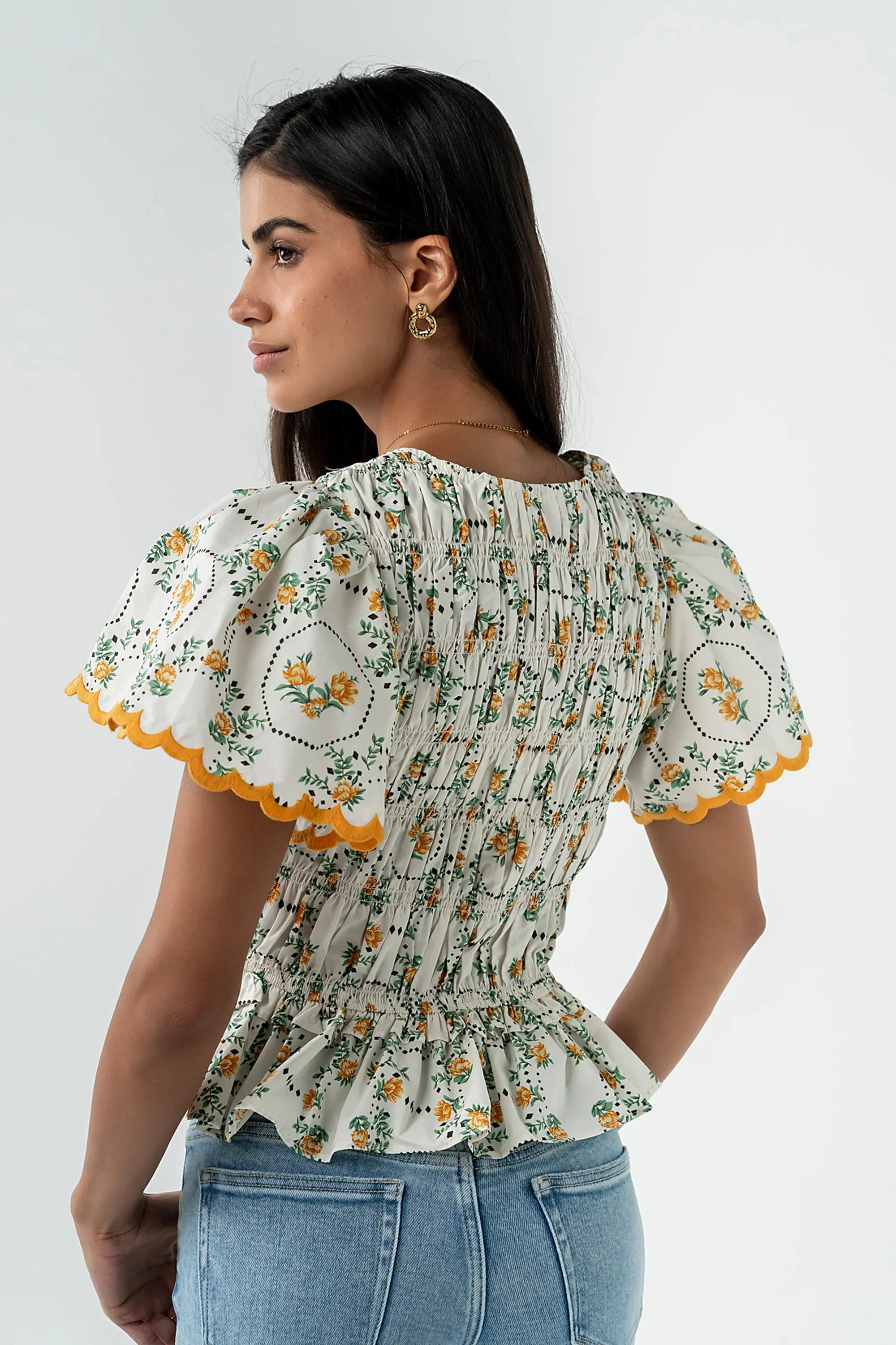 Rusty Smocked Blouse