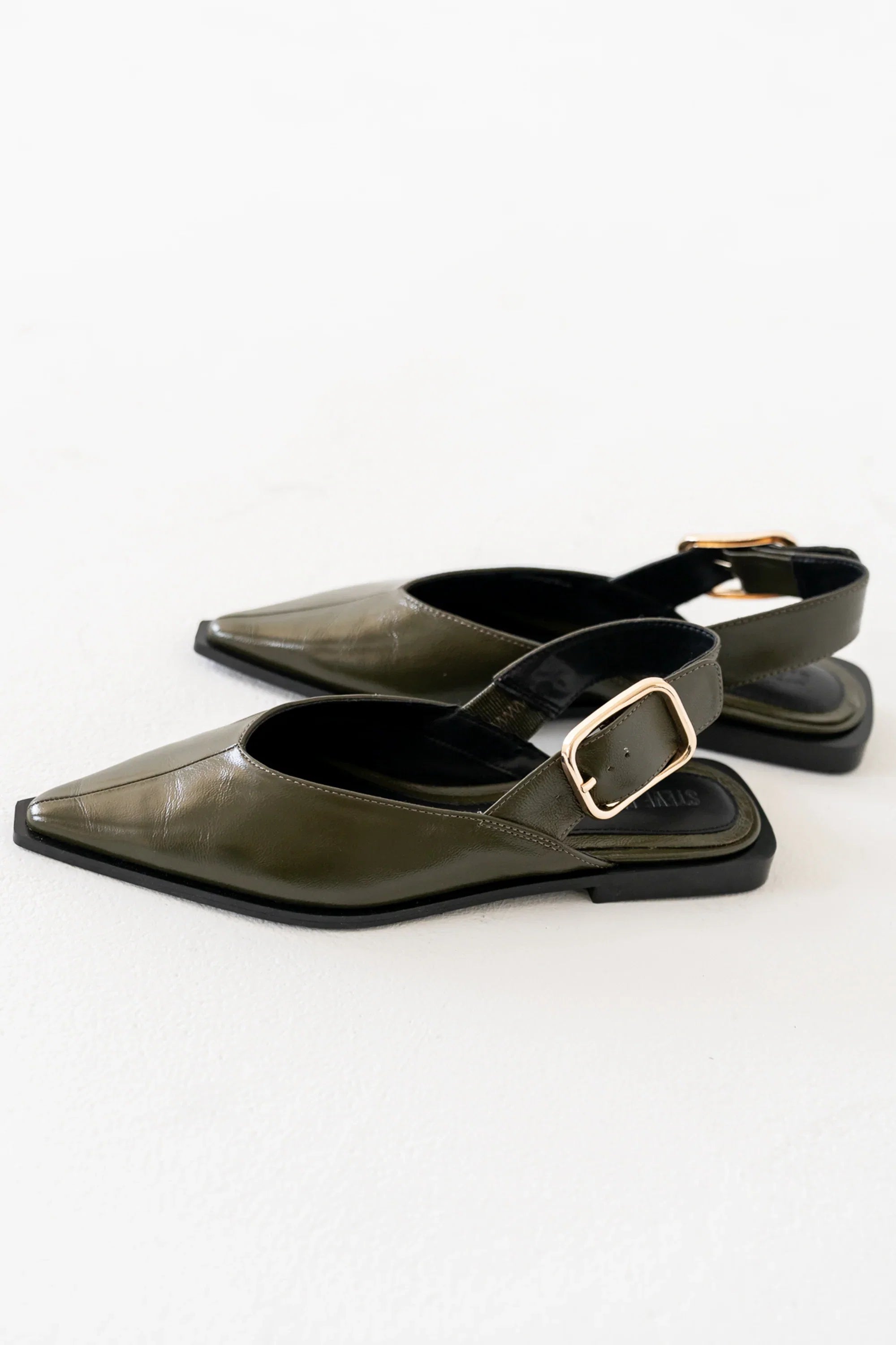 Steve Madden Shay Slingback Flats in Olive FINAL SALE