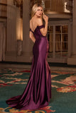 Hailee Gown Off The Shoulder Lace Satin Fitted Gown
