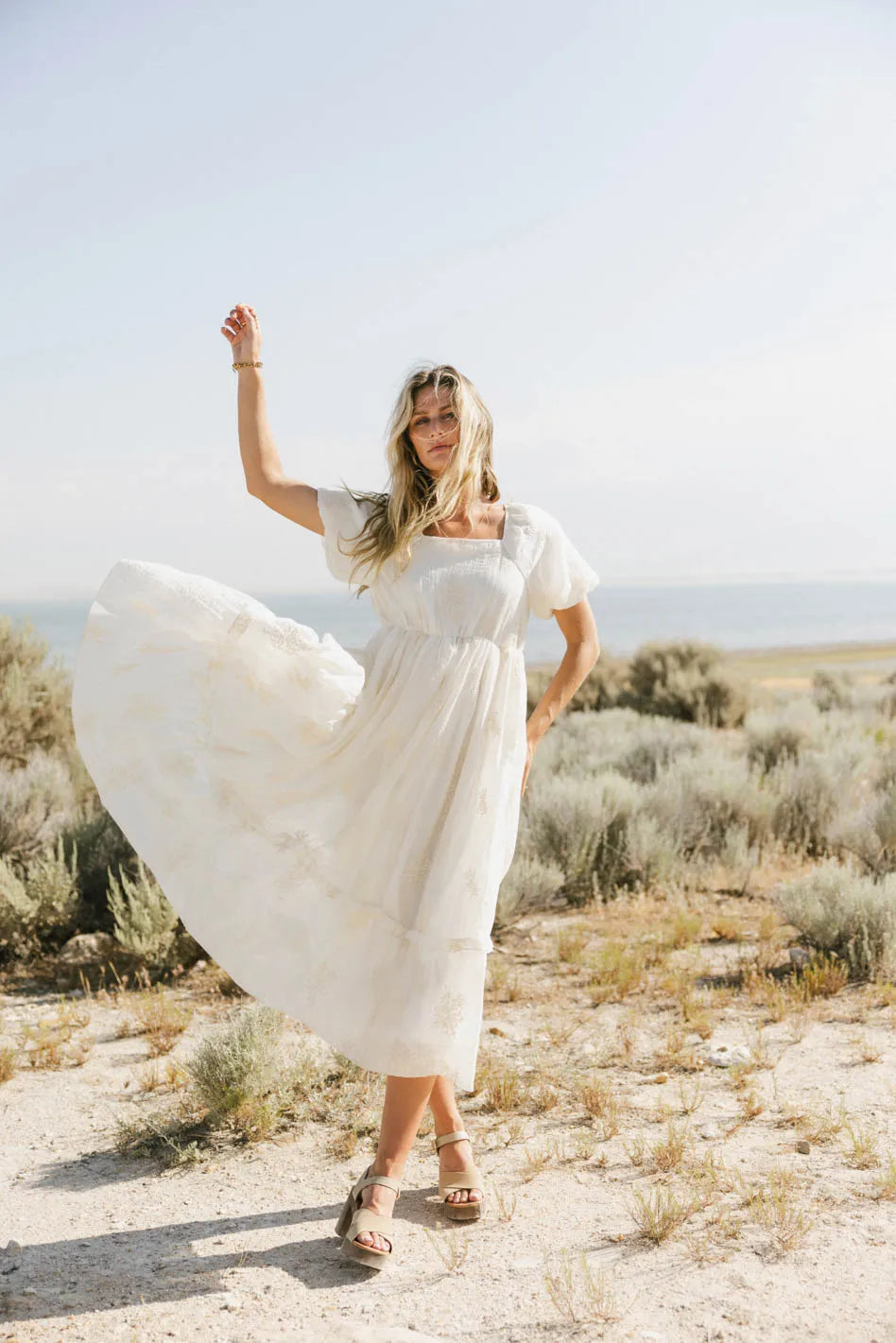 Fool For You Midi Dress in Cream FINAL SALE