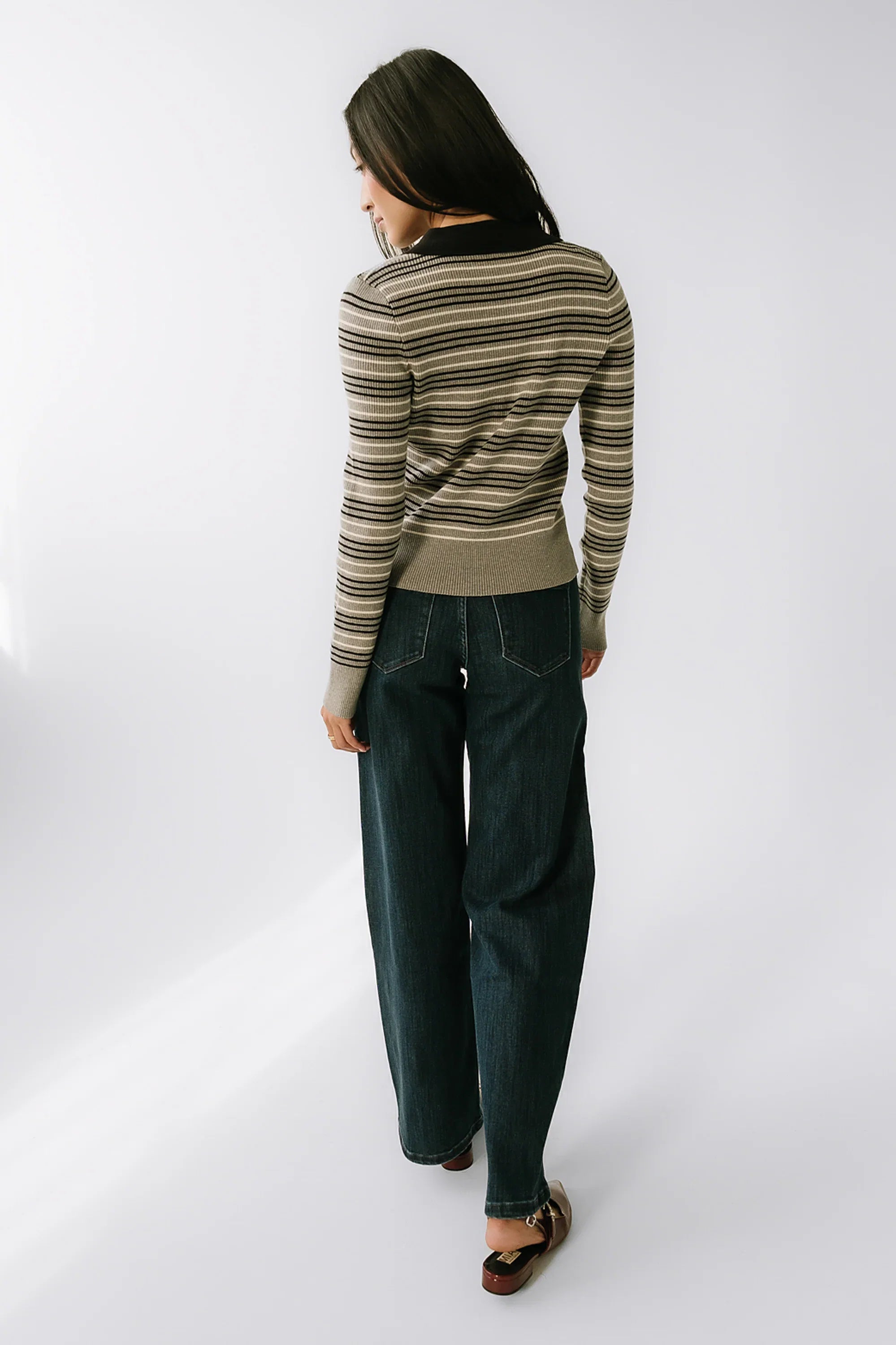 Romero Striped Sweater in Grey