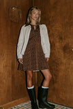 Myles Floral Mini Dress in Brown FINAL SALE
