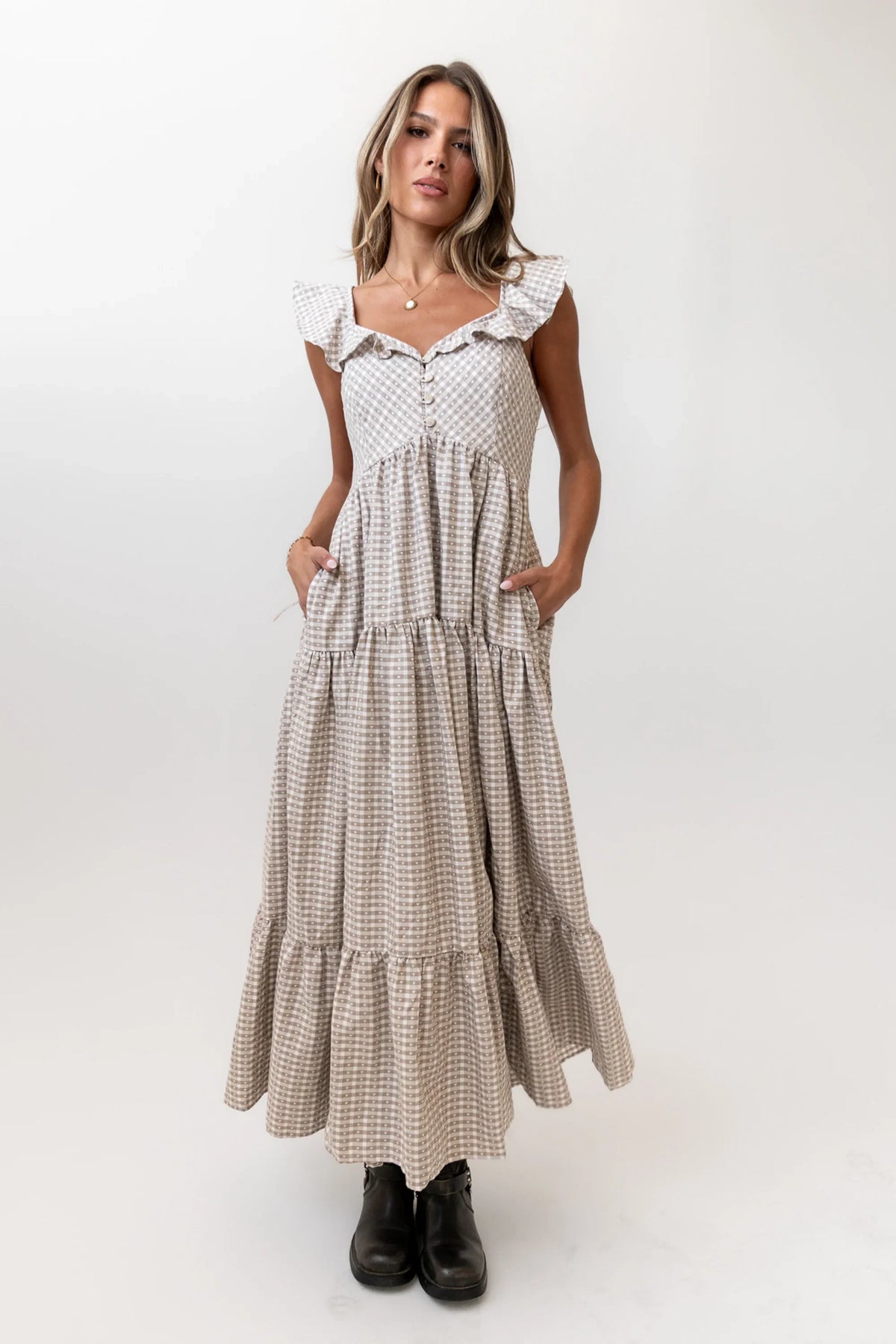 Salome Gingham Maxi Dress FINAL SALE