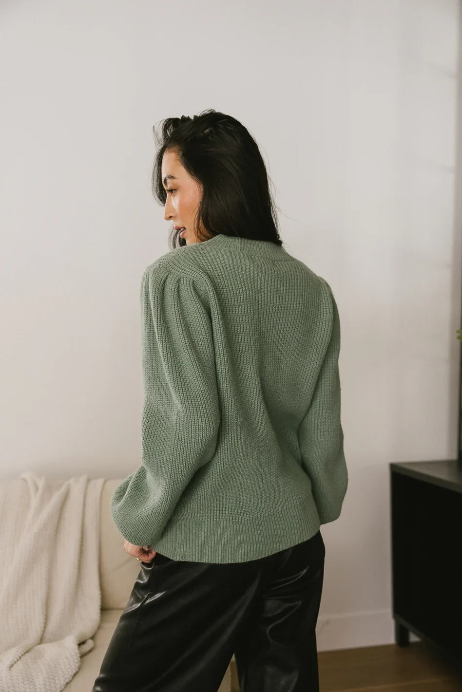 Amber Knit Sweater in Sage FINAL SALE