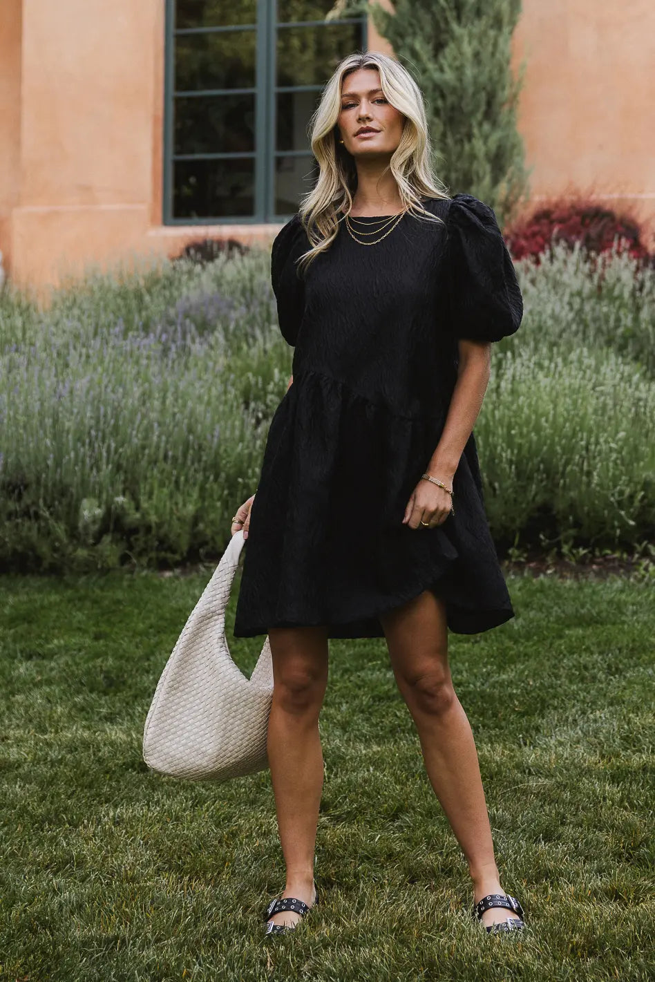 Maison Textured Mini Dress in Black FINAL SALE
