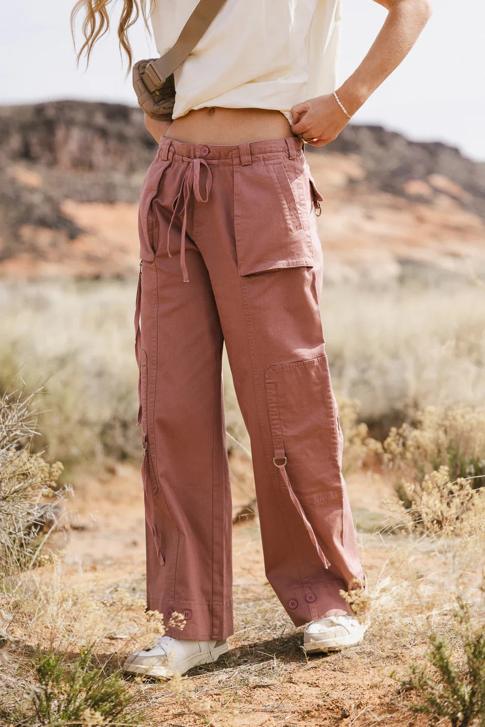Savannah Cargo Pants in Mauve FINAL SALE