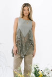Mariana Lace Tank Top in Olive