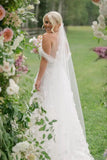 Attractive A Line Off the Shoulder Tulle Wedding Dresses