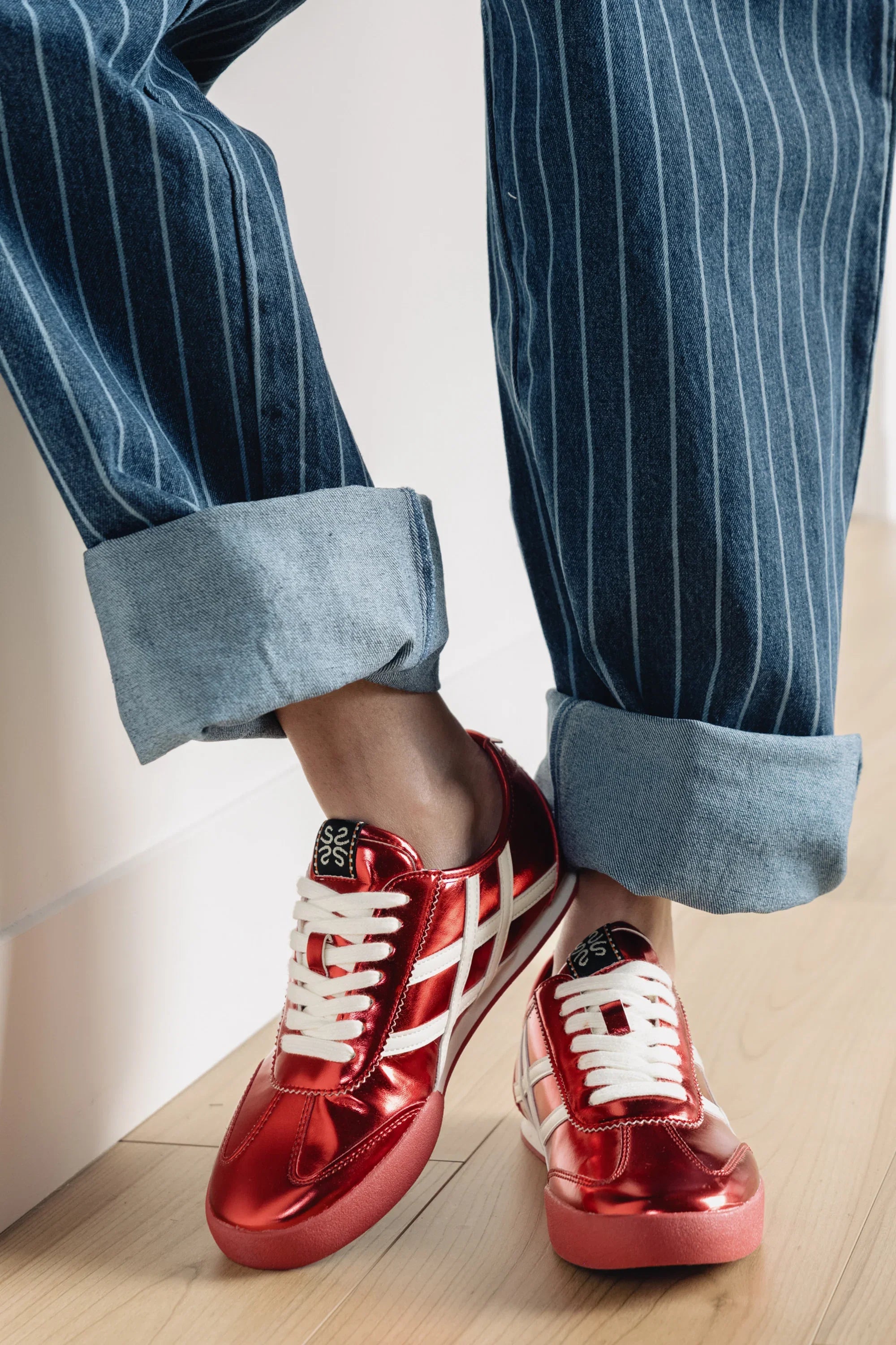 Polly Sneakers in Metallic Red FINAL SALE