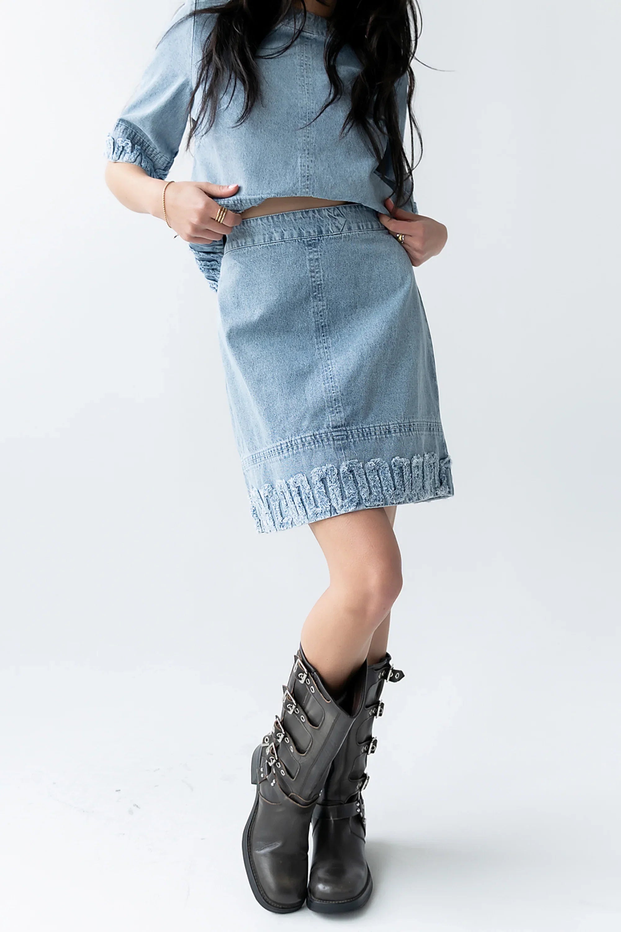 Jana Denim Skirt in Light Wash