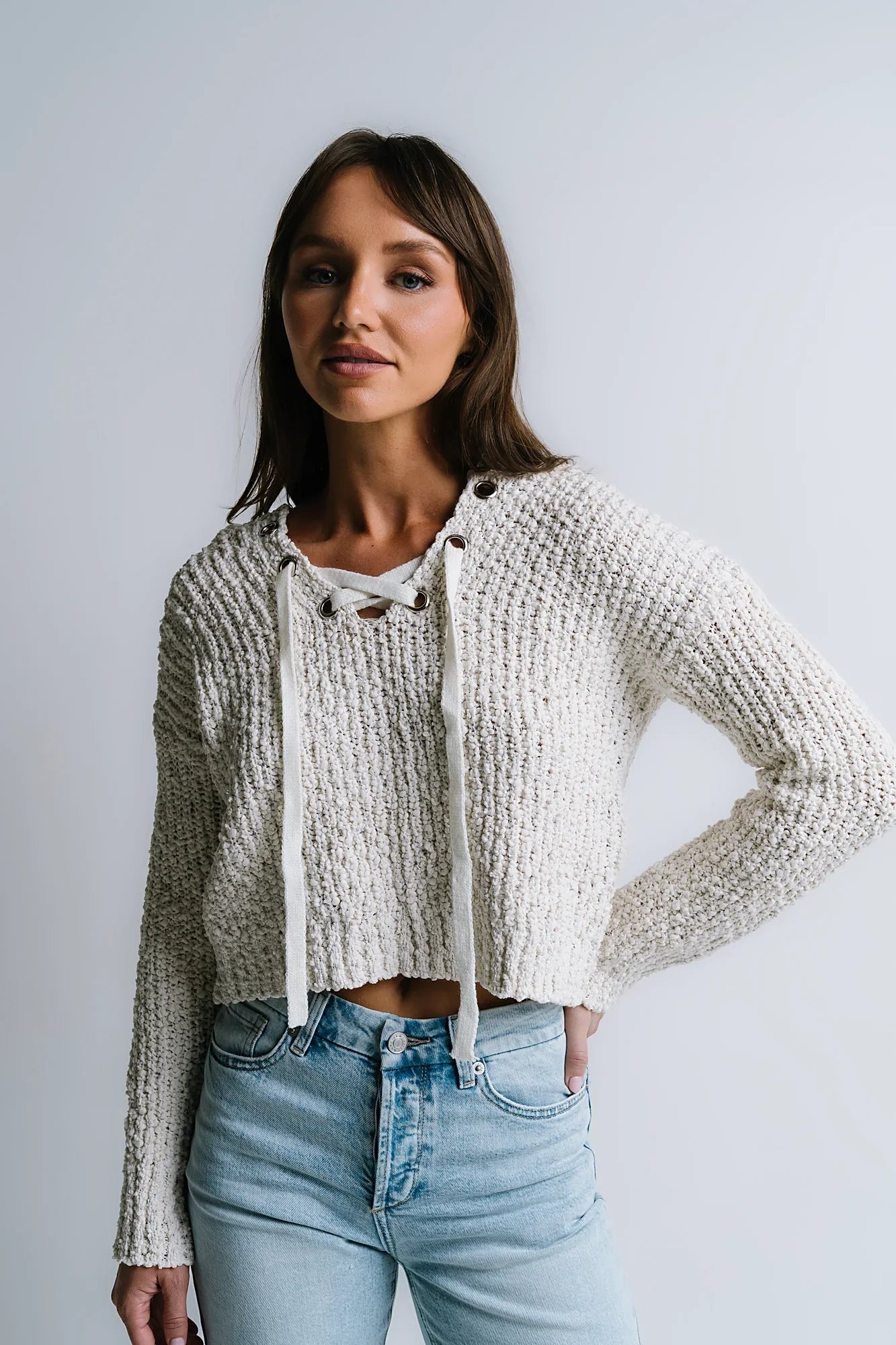 Georgie Knit Sweater in Ivory