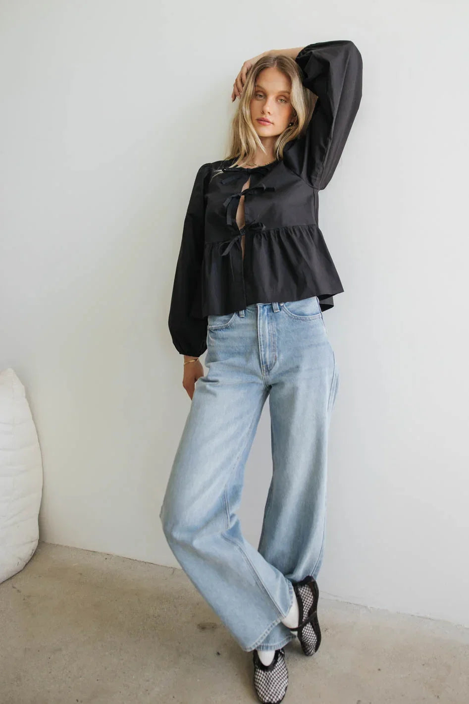 Emiliano Wide Leg Jeans in Light Wash FINAL SALE