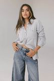 Mada Fleece Button Up in Grey FINAL SALE
