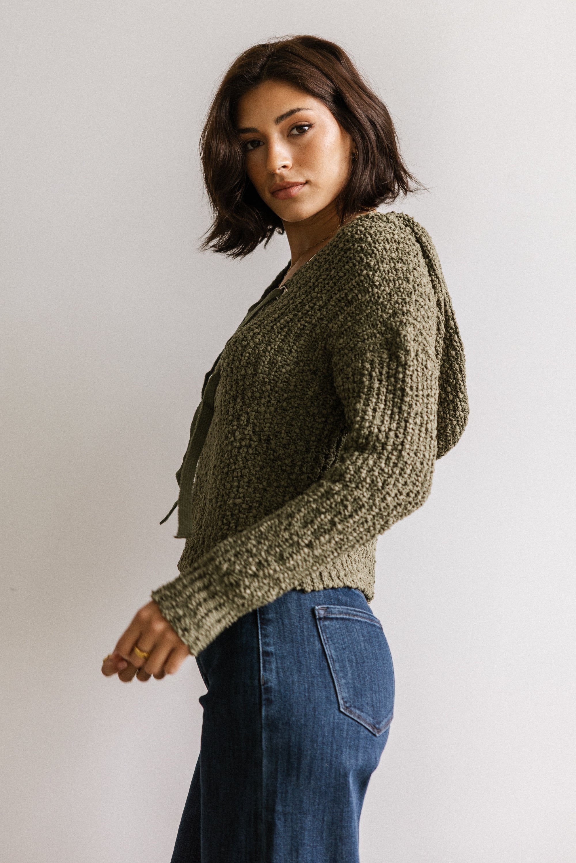 Georgie Knit Sweater in Olive