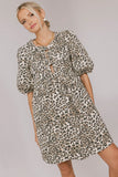 Tori Peplum Mini Dress in Leopard FINAL SALE