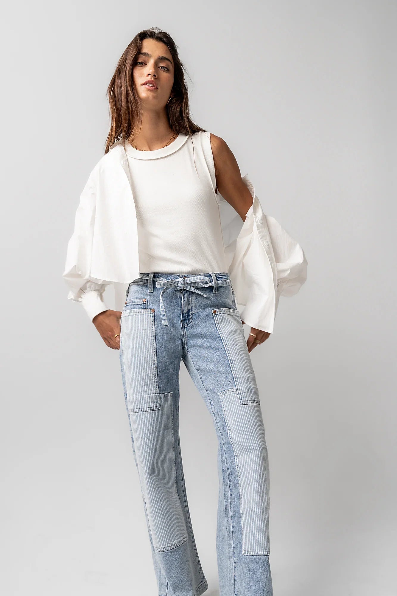 Alice Patchwork Wide Leg Jeans FINAL SALE
