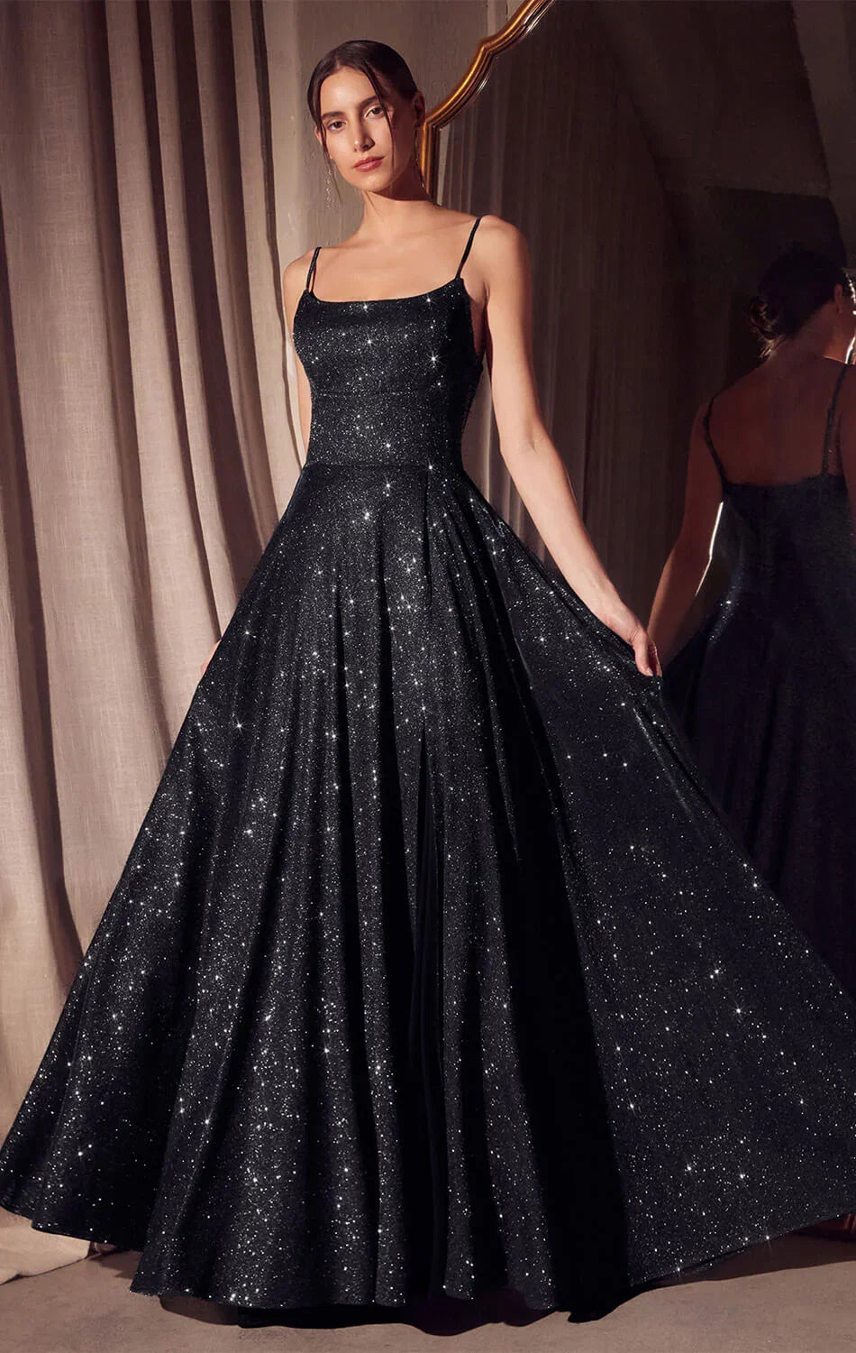 Eileen Gown Elegant Shimmer Drape Formal Dress