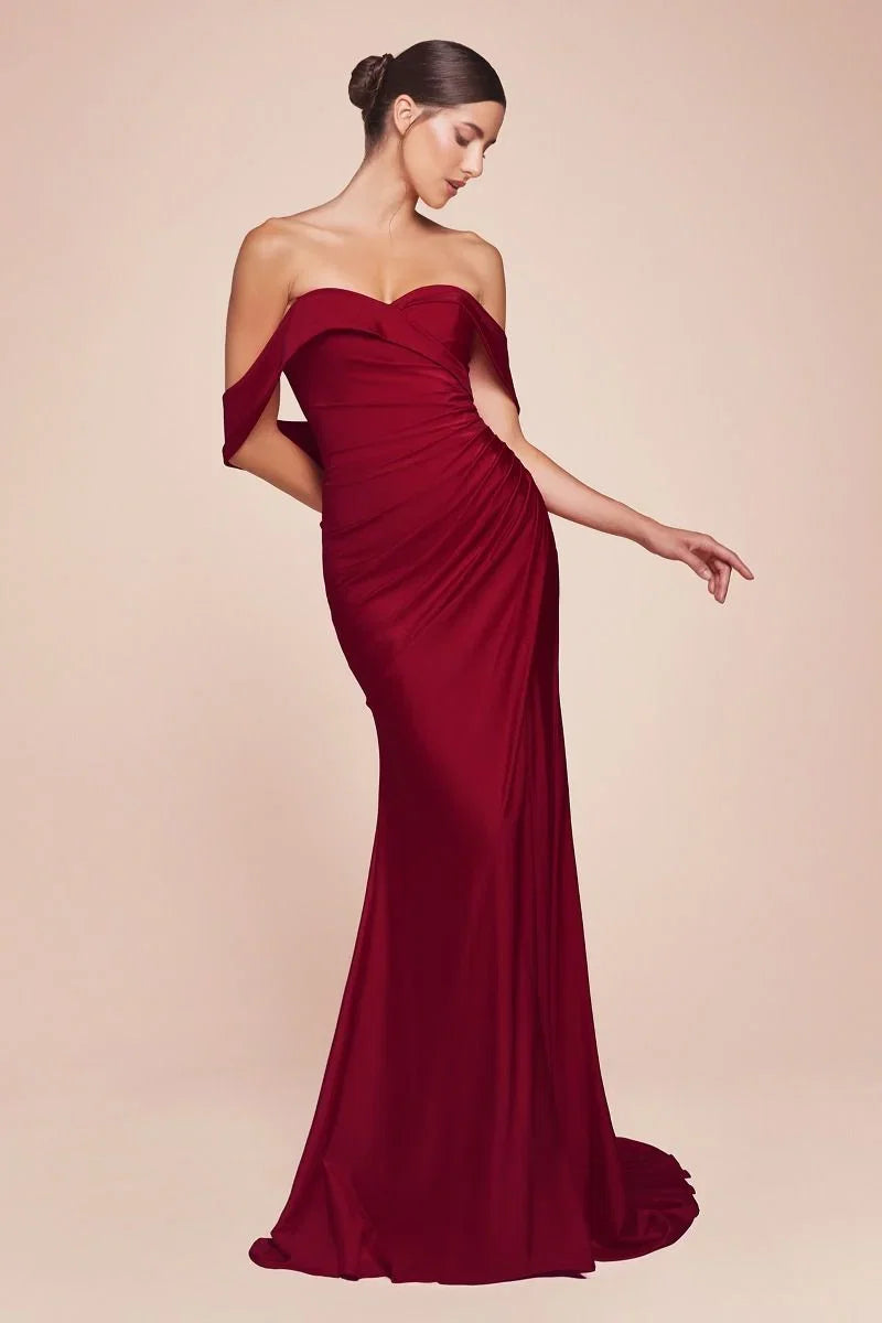 FREYA GOWN OFF THE SHOULDER STRETCH SPANDEX DRESS