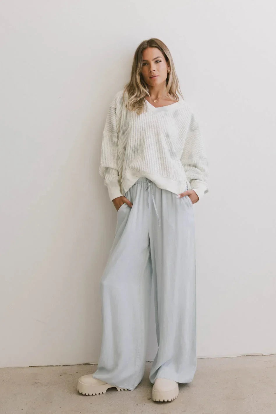 Ellis Waffle Knit Top in Tie Dye FINAL SALE