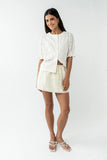 Cassidy Embroidered Button Up in Ivory