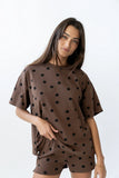 James Polka Dot Tee in Brown FINAL SALE