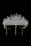 Silver Feather Shaped Zirconia Crown
