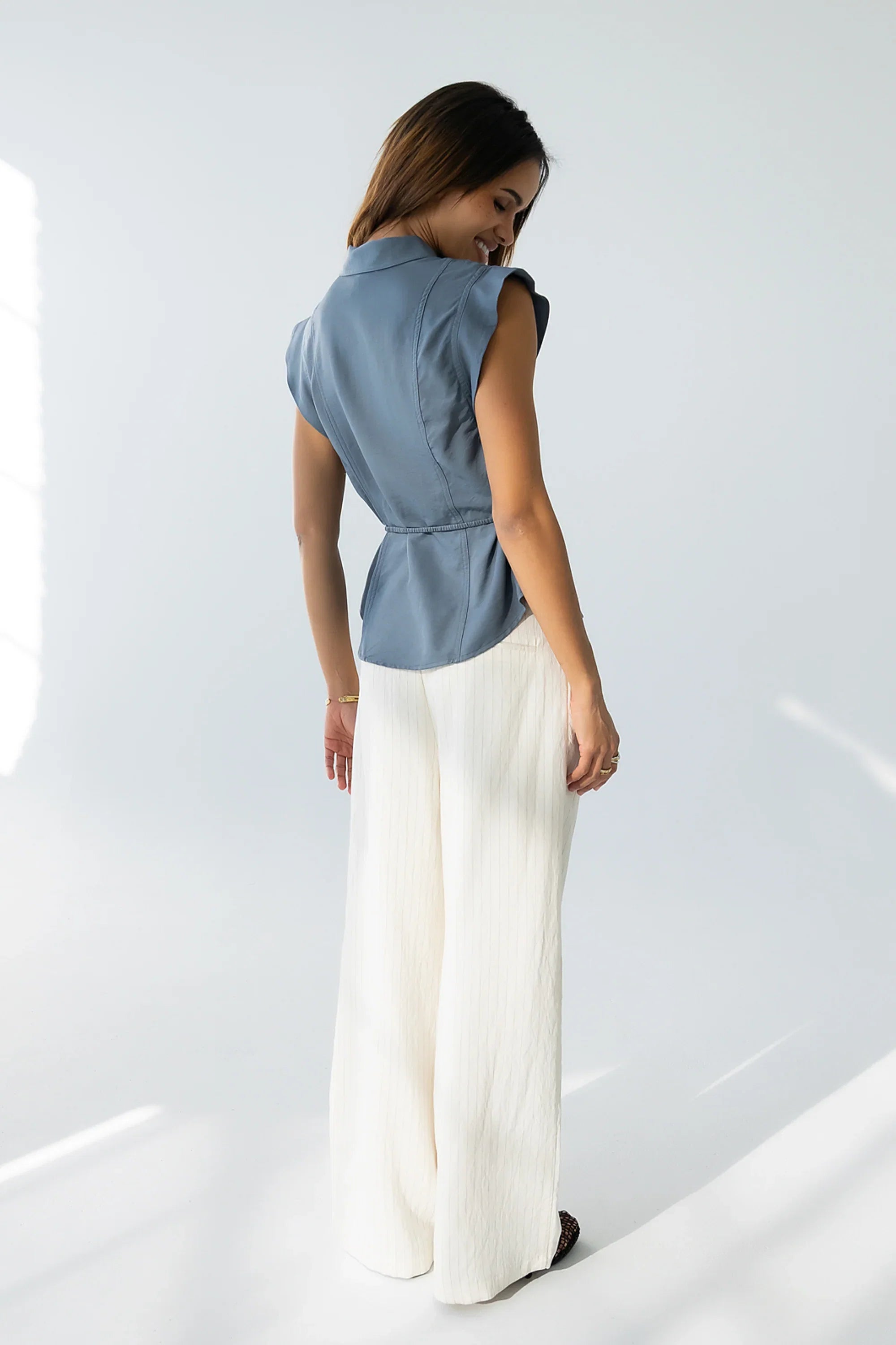 Pablo Button Up in Slate Blue