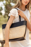 Ellie Wicker Tote in Black FINAL SALE