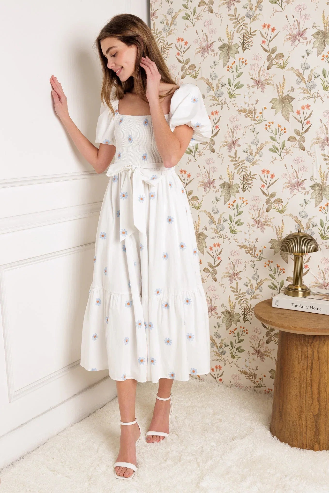 SUNNYSIDE LANE EMBROIDERED MIDI DRESS FINAL SALE
