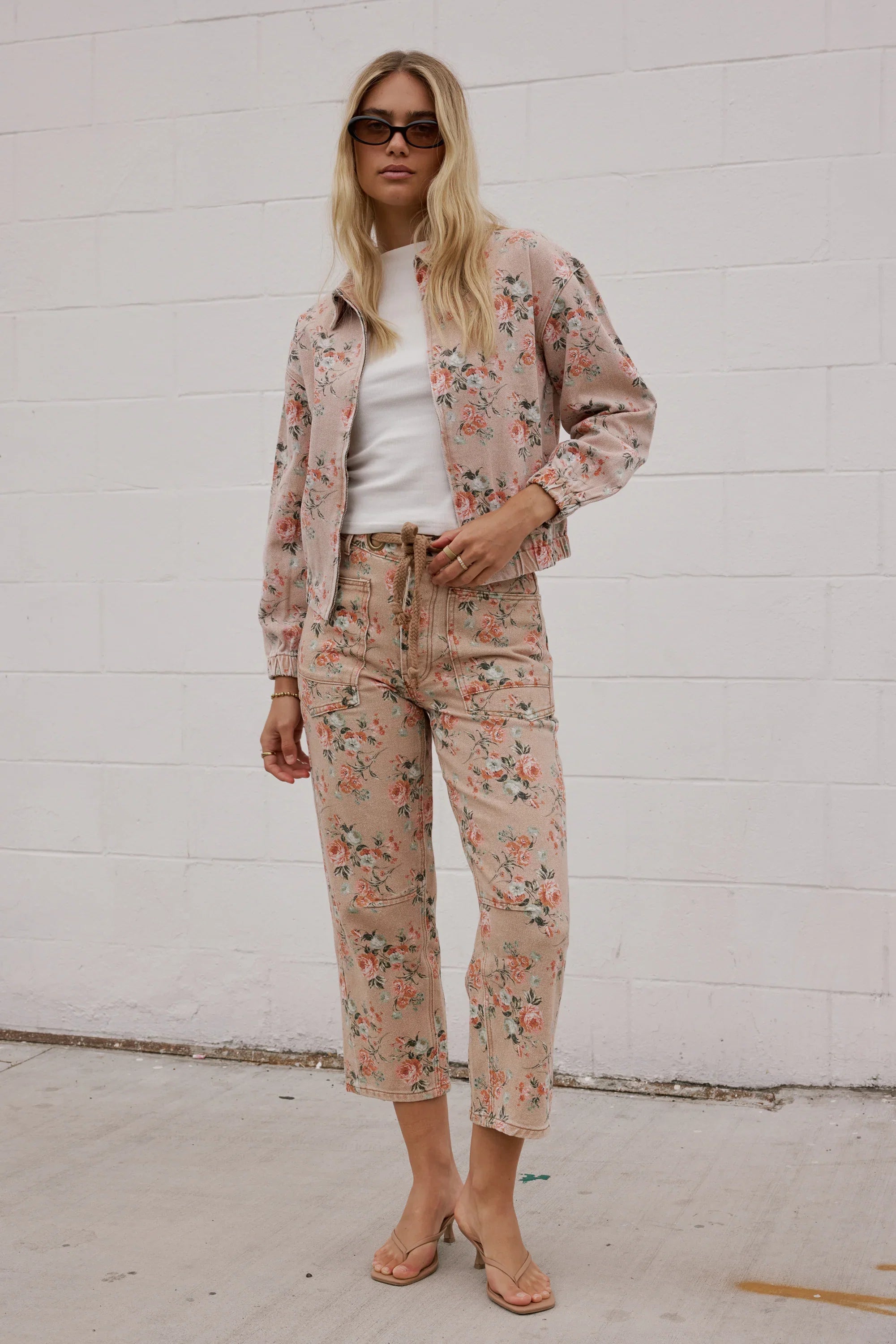 Kellie Floral Bomber Jacket in Vintage Ginger FINAL SALE