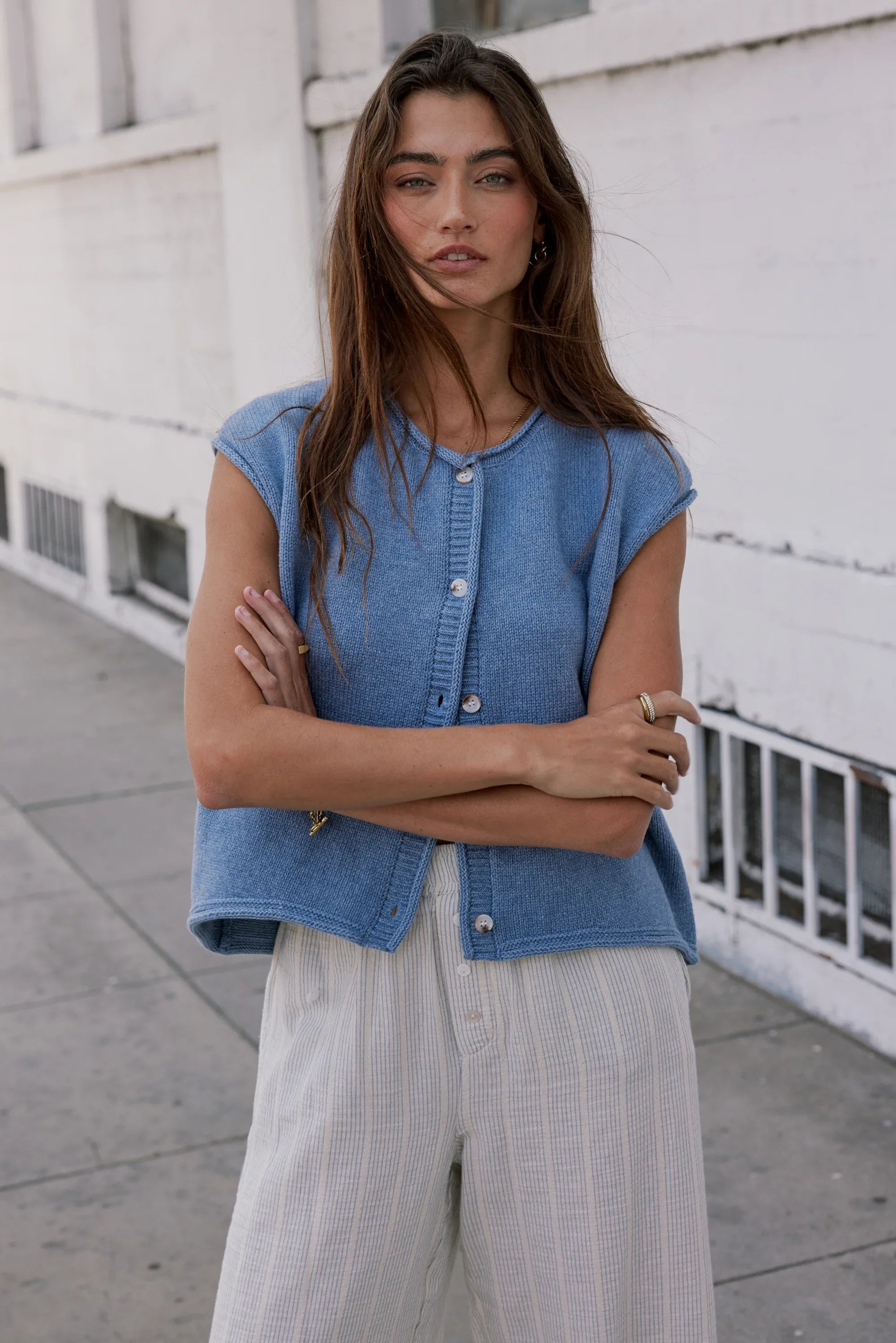 Paige Knit Sweater in Blue