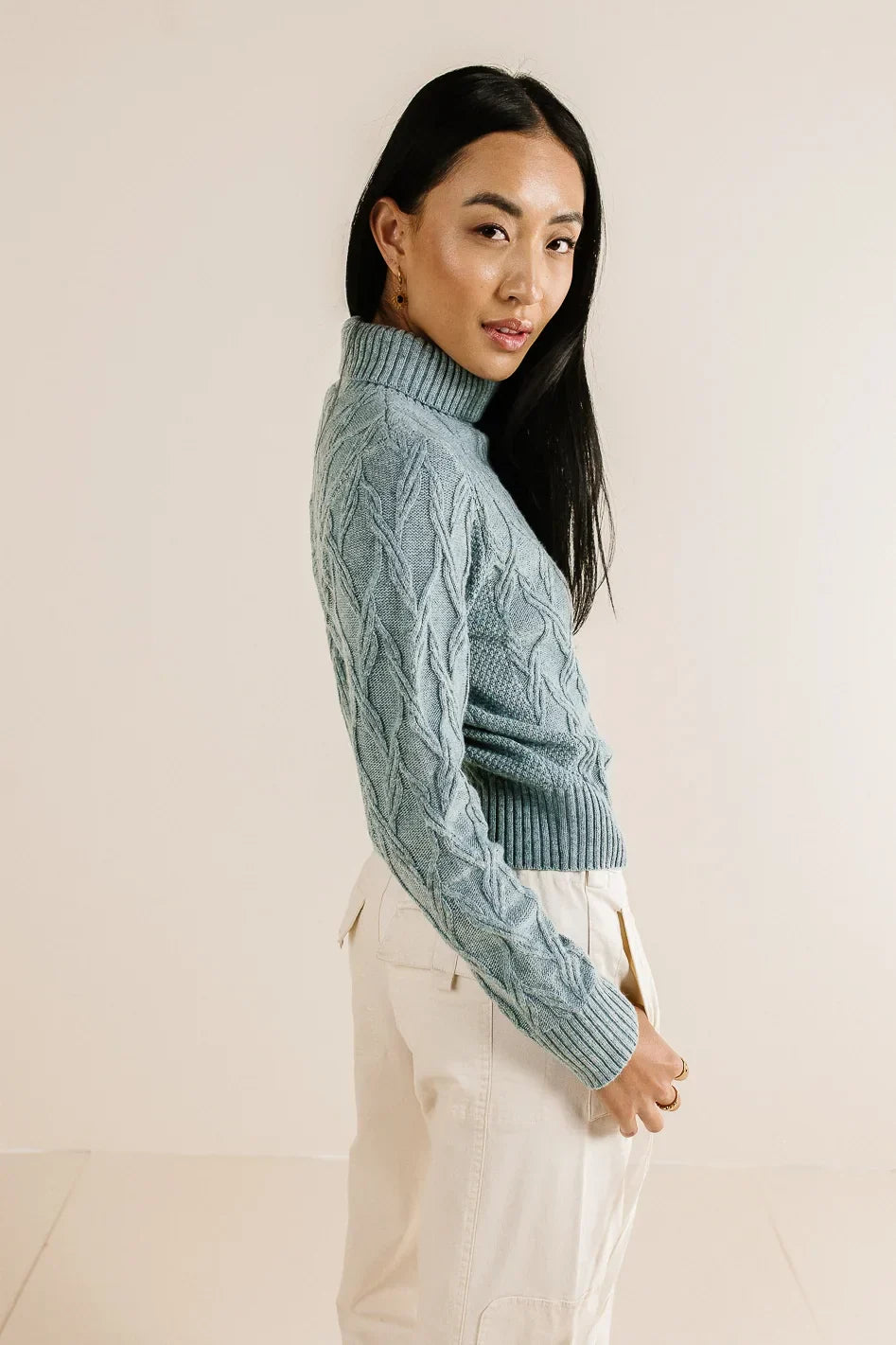 Maeve Turtleneck Sweater in Blue FINAL SALE