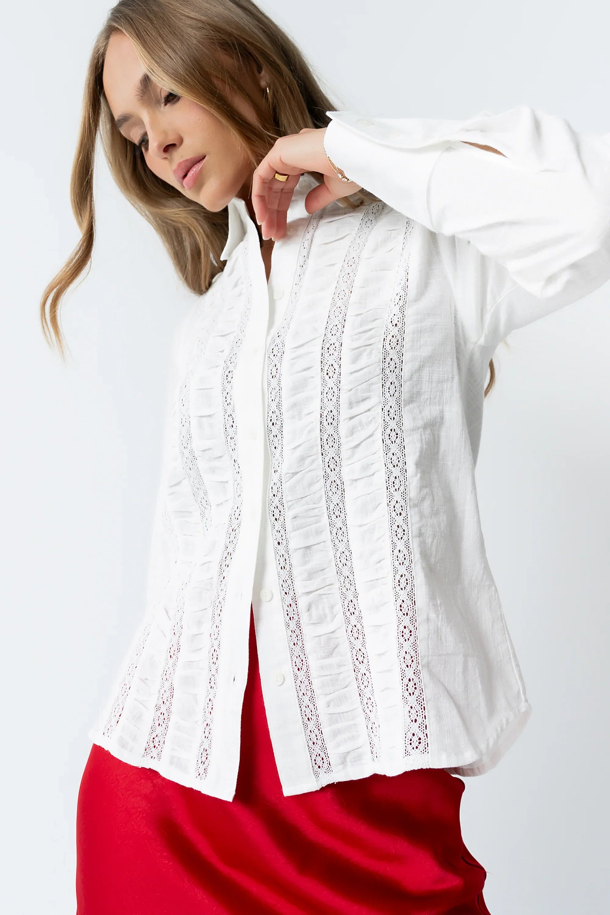 Carlie Sheer Button Up