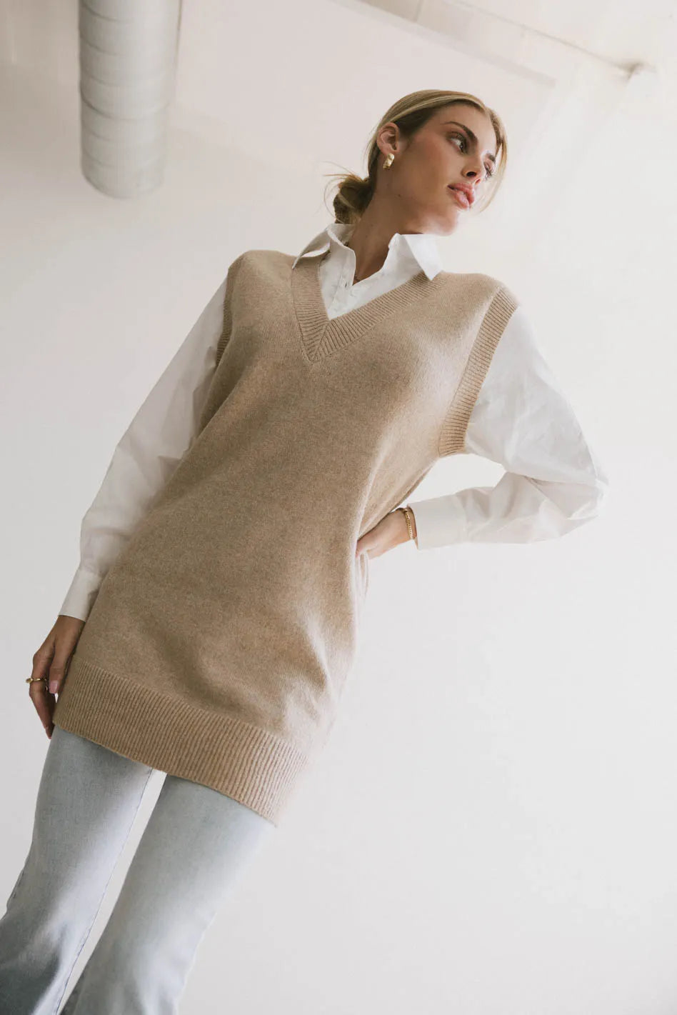 Dottie Mini Dress in Beige FINAL SALE