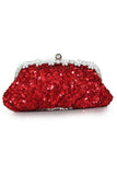 Sequin With Crystal Rhinestone Chain Shoulder Bags