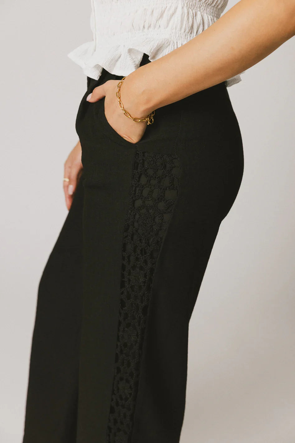 Karie Crochet Pants in Black FINAL SALE