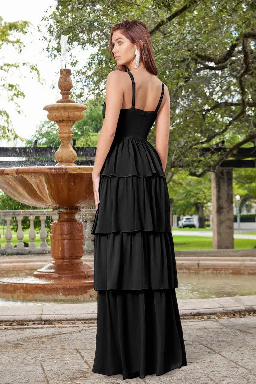 Miriam Tiered Maxi Dress Black