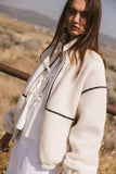 Gabby Fleece Zip Up in Cream FINAL SALE