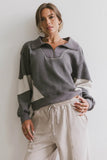 Harbor Knit Quarter Zip in Charcoal FINAL SALE